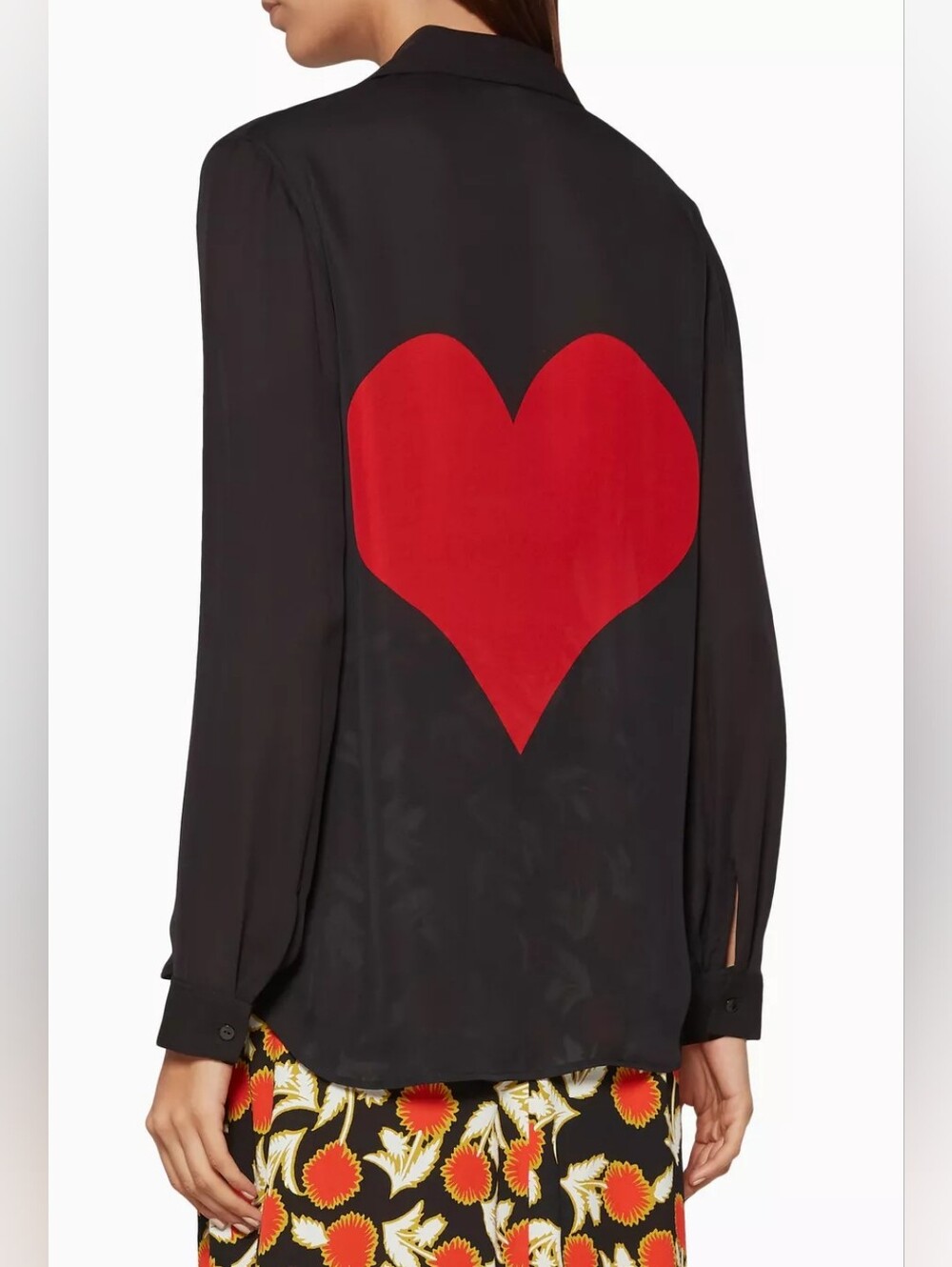 L'agence Nina Black And Red Heart Blouse XS